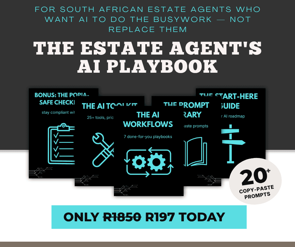 The Estate Agent's AI Playbook — mockup of the four kit documents